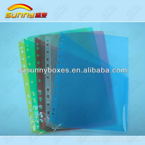 Clear plastic 11 holes file folder
